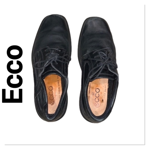 ECCO Black Men’s Leather Shoes size 42 (8-8.5) - Picture 1 of 10